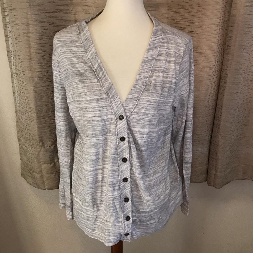 J. Crew Lightweight Gray V-Neck Cardigan Size XL